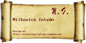 Milkovics István névjegykártya