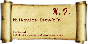 Milkovics István névjegykártya