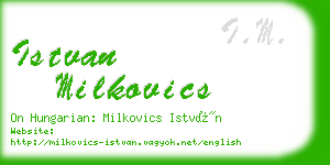 istvan milkovics business card